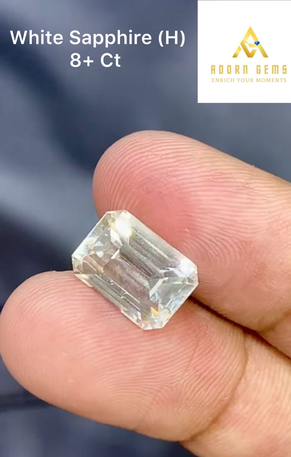 White Sapphire (H) 8+ CT