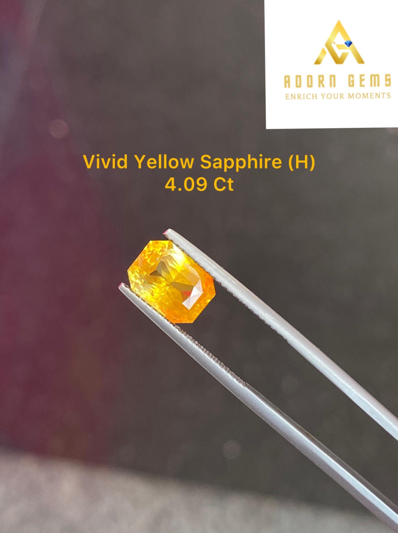 YELLOW SAPPHIRE 4.09 CT
